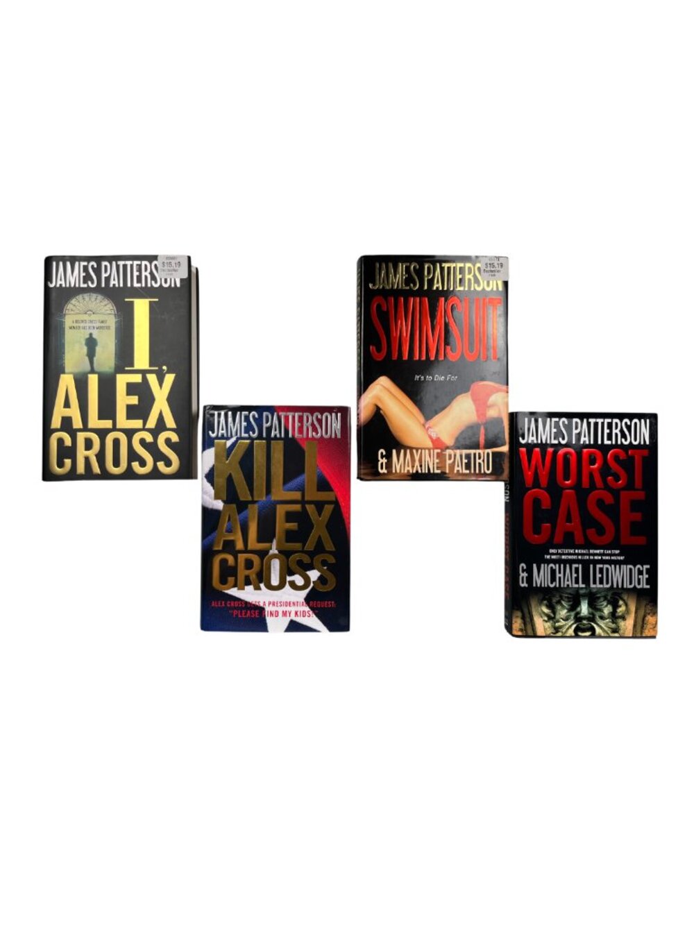 James Patterson Hardcover Book Bundle Alex Cross Swimsuit Worst Case 4 Books